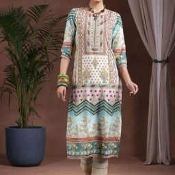 Libas Sea Green Printed Straight Kurta-picture-22