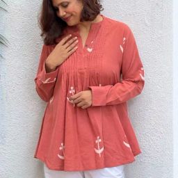 Chidiyaa Khushnuma Block Printed Cotton Kurta-image-29