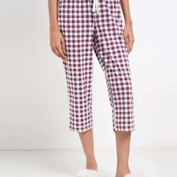 Dreamz By Pantaloons Purple & White Regular Fit Checked Capris-picture-33
