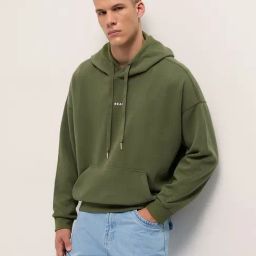 The Bear House Green Relaxed Fit Hoodie-image-83