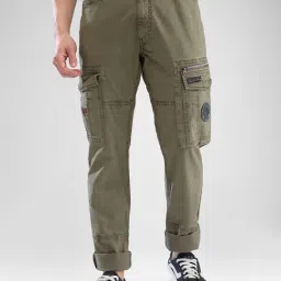 Spykar Green Regular Fit Cargos-picture-26