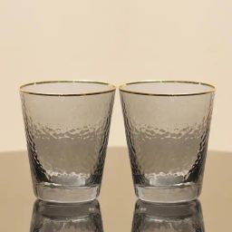 Pure Home and Living Grey Glass Textured Tumblers-picture-46