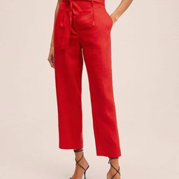 MANGO Women Red Solid Trousers-image-11