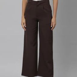 SHOWOFF Brown Straight Fit Mid Rise Trousers-image-51