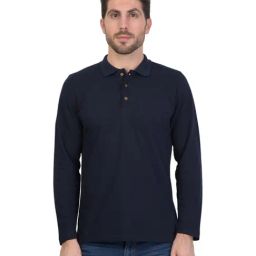 Kalt Men Full Sleeves Cotton Blend Polo Neck T-shirt-image-52