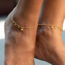 Shaya Under the Stars Gold Plated Handcrafted Anklets in 925 Silver (Pair)-picture-4