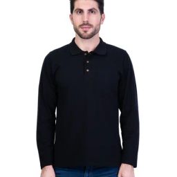 Kalt Men Full Sleeves Cotton Blend Polo Neck T-shirt-image-6