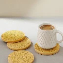 Fabindia Yellow Stone Coasters - Set of 4-picture-41