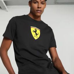 Puma Scuderia Ferrari Race Motorsport Black Cotton Regular Fit Printed Sports T-Shirt-image-28