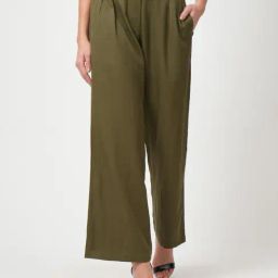 Saltpetre Olive Tencel Relaxed Fit Pants-image-54