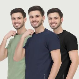 Freecultr Multicolored Cotton Regular Fit T-Shirt - Pack Of 3-image-75
