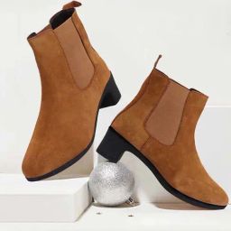 Fausto Women's Beige Chelsea Boots-image-62