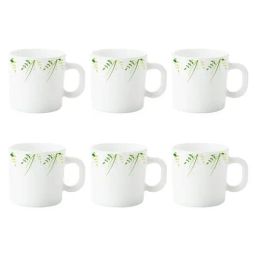Larah by Borosil White Ceramic Opalware Mug - Set of 6 180ml-image-66