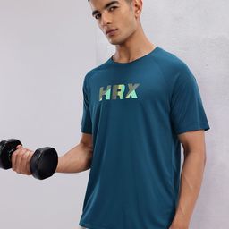 HRX by Hrithik Roshan Brand Logo Print Rapid-Dry Training T-shirt-image-93