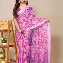 KALINI Floral Poly Chiffon Saree-image-85