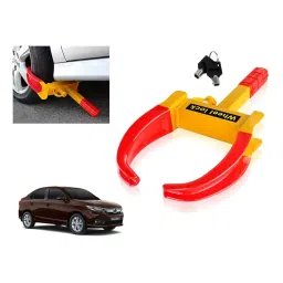 Auto Pearl Security Adjustable Anti Theft Yellow, Red Wheel Clamp Lock Compatible with Ambassador-image-94