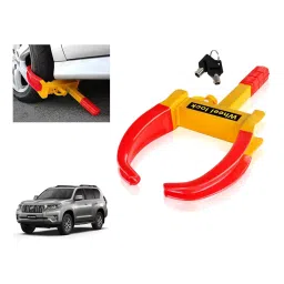 Auto Pearl Adjustable Anti Theft Yellow, Red Wheel Clamp Lock Compatible with Land Cruiser Prado-image-52