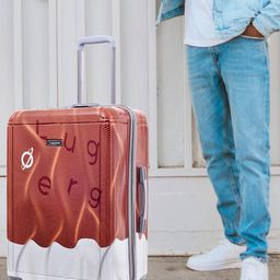 Luggero Set Of 3 Brown Printed 360-Degree Wheeling Suitcase Bag-50