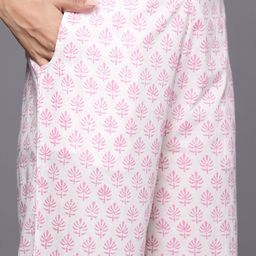 Libas Floral Printed Regular Pure Cotton Kurta with Palazzos & Dupatta image 3