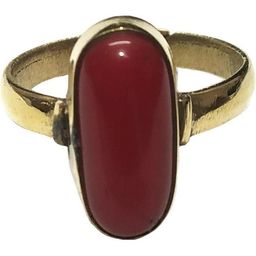GenZcomplex Unisex Gold-Plated Coral Monga Gemstone Studded Finger Ring-image-46