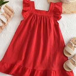 LULU & SKY Flutter Sleeve A-Line Dress-54