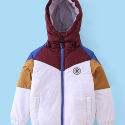 Babyhug Full Sleeves Colour Block Padded Jacket with Detachable Hood - Multicolour-picture-3