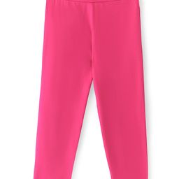 Pine Kids Cotton Lycra Knit Full Length Solid Color Legging - Raspberry Sorbet-image-95