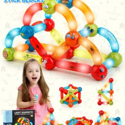 Fiddlerz Magnetic Sticks Toys for Kids Building Blocks EStem Magnet Stick with Balls Game Set Kids Toys (52 Pieces)-15