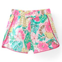 Babyhug Single Jersey Knit Shorts Floral Print - Pink-image-28
