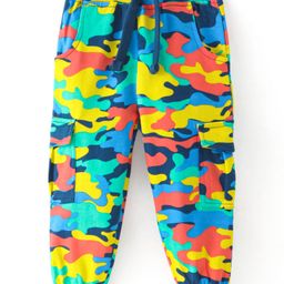Babyhug Cotton Terry Full Length Lounge Pant with Camouflage Print - Multicolour-picture-20