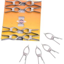 HAZEL Stainless Steel Round Clips 12 pc, Silver-13