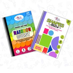 Rainbow Quest & Shapes Match Mini Book | Early learning Montessori Activity Book with Reusable Velcro Stickers | Travel Friendly Activity Books | Learn about Colours & shapes - English-21