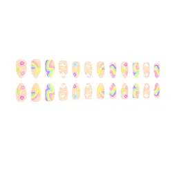 Secret Lives Rainbow & Multiple Flower Design Nail Art- 24 Pcs-43