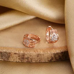 Jazz and Sizzle Rose Gold-Plated Stone-Studded Contemporary Studs-41