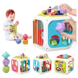 YAMAMA Multi-purpose 7 In 1 Activity Cube Educational Shape Sorter Toy With Pull String Xylophone Sensory Rattle Block Montessori Toys For Babies And KidsMulticolor image 4