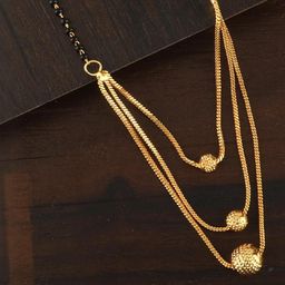 SONI DESIGNS Gold-Plated Artificial Stones and Beads Mangalsutra-image-53