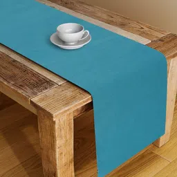 Fabindia Teal Blue Pure Cotton Woven Table Runner-40