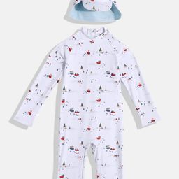 NEXT Boys Conversational Printed Legsuit with Sun Cap image 1
