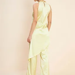 Antheaa Beads & Stones Asymmetrical Fusion Top With Palazzos image 5