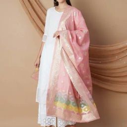 Melange by Lifestyle Pink Woven Pattern Dupatta-image-76