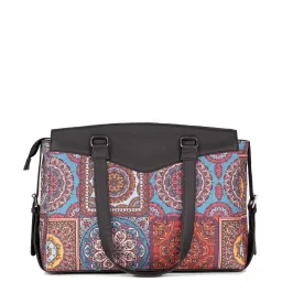 Zouk Mandala Multicolor Jute Printed Tote Handbag image 3