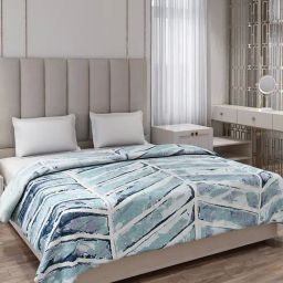 Monte Carlo Legacy-Db Light Blue Polyester Printed 290 GSM Double Blanket-23