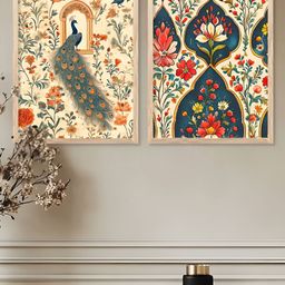 Kotart White & Blue 2 Pieces Traditional Wooden Wall Arts-picture-43