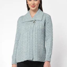 Kalt Light Blue Self Design Sweater-image-99