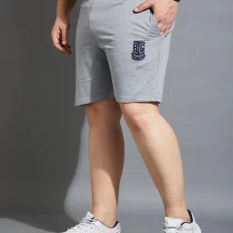 Bigbanana Men Plus Size Grey Solid Regular Fit Shorts image 3