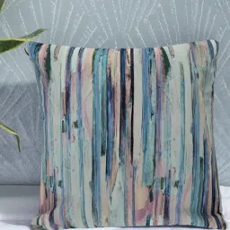 Petal Home Aquarelle Blue Cotton Cushion Cover-image-40