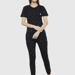 Vimal Jonney Black Graphic Print Pajama Set-image-74