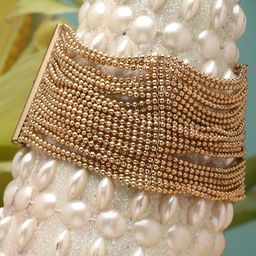 MoedbuilleGold-Plated Layered Design Multistrand Bracelet-image-58