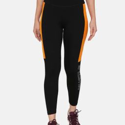 Zelocity Cotton High Rise Leggings - Charcoal Melange-image-3