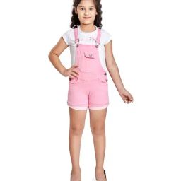 Peppermint Kids Pink Flared Fit Dungaree-picture-5